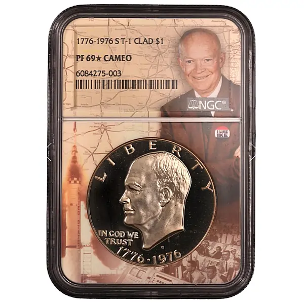 1976-S T1 CLAD EISENHOWER NGC PF 69 STAR CAMEO